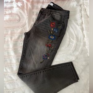 Kensie Jeans with Floral Embroidery